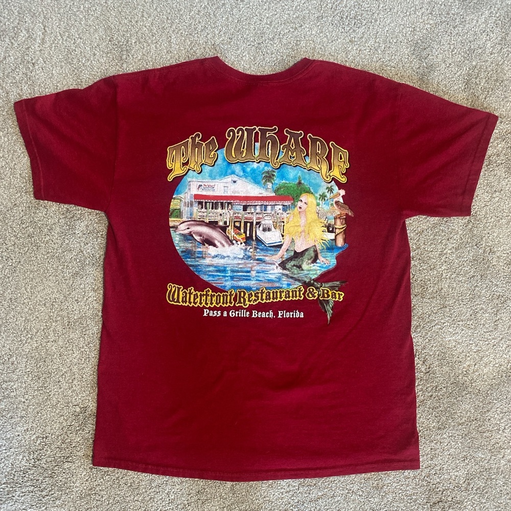 Size Large - Red “The Wharf” Restaurant Tee